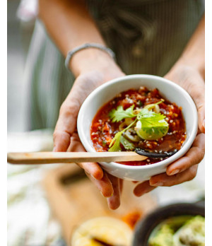 Tomatensalsa-scharf